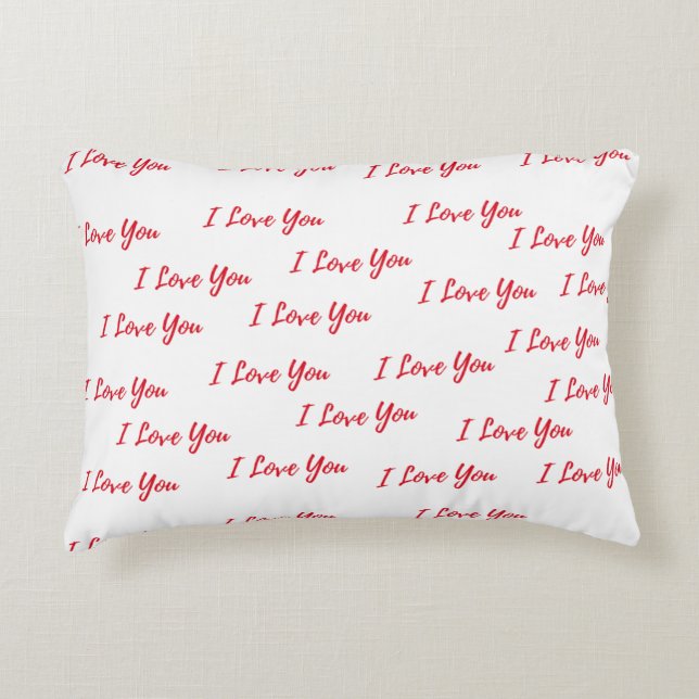 Romantic Almofada I Love You Accent Pillow (Front)
