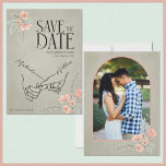 Romantic Almond Watercolor Floral Photo Tattoo Save The Date