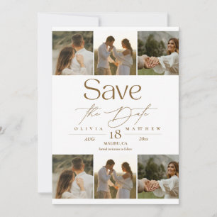 Romantic and Elegant  Photo Collage Wedding  Save The Date