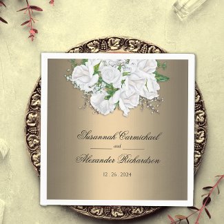 Romantic and Elegant Roses on Gold Wedding