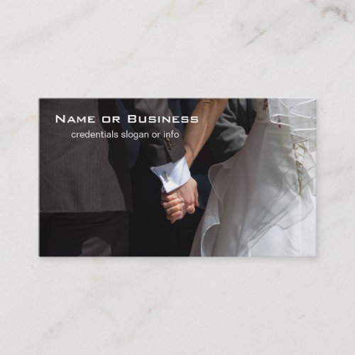 Romantic and Elegant Wedding Couple Holding Hands Business Card