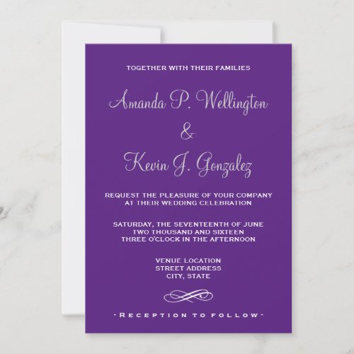 Romantic and Elegant Wedding Couple Holding Hands Invitation