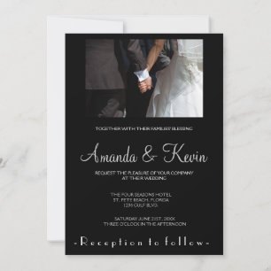 Romantic and Elegant Wedding Couple Holding Hands Invitation