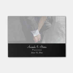 Romantic and Elegant Wedding Couple Holding Hands Post-it Notes