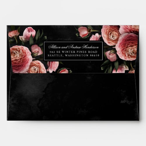 Romantic and Moody Pink Bouquet Envelope