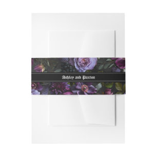 Romantic and Moody Pink Bouquet Invitation Belly B Band