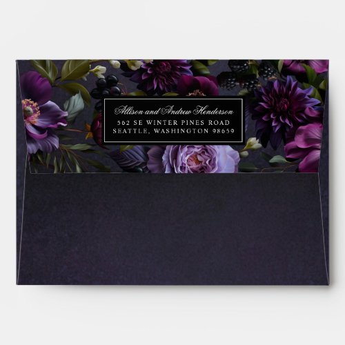 Romantic and Moody Purple Bouquet Envelope