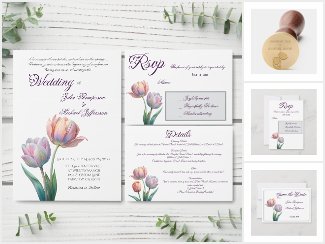 Romantic and Poetic Pastel Tulips Watercolor