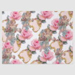 ROMANTIC ANGEL GATHERING PINK ROSES TISSUE PAPER<br><div class="desc">Elegant pink roses with cupid ,  vintage style design for Christmas and Valentine's Day digital graphics and design by Bulgan Lumini (c)</div>