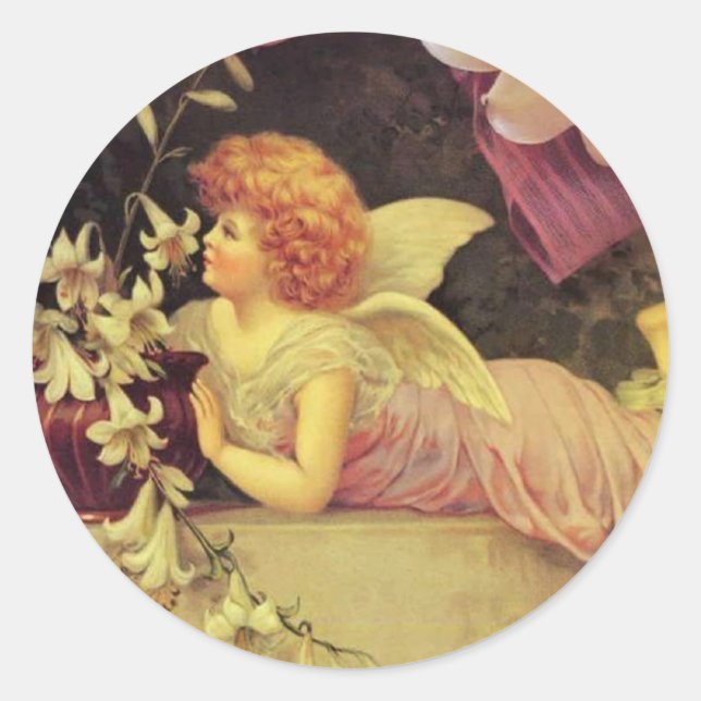 Romantic Angels Gifts and Tees Classic Round Sticker (Front)