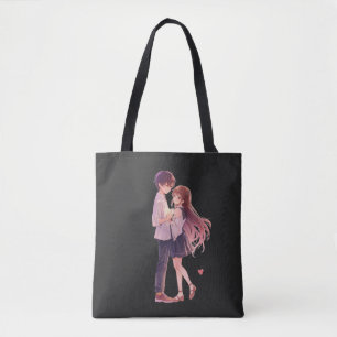 Romantic Anime Couple - Cute Aesthetic Lovers Art  Tote Bag