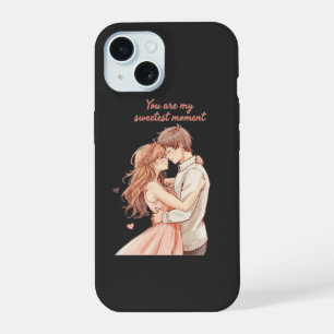 Romantic Anime Couple - Sweet Valentine Moment iPhone 15 Case