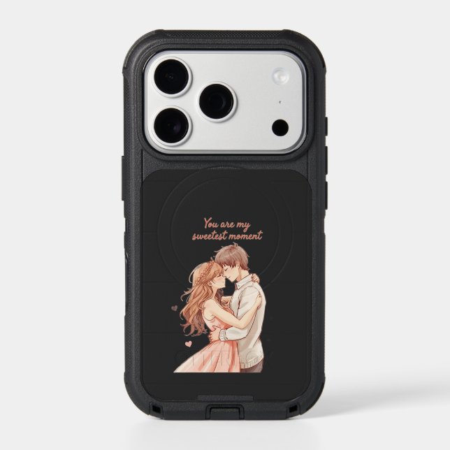 Romantic Anime Couple - Sweet Valentine Moment Otterbox iPhone Case (Back)