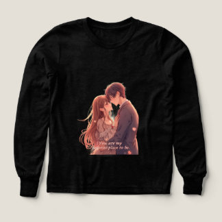 Romantic Anime Couple - Valentine's Day Aesthetic Tri-Blend Shirts