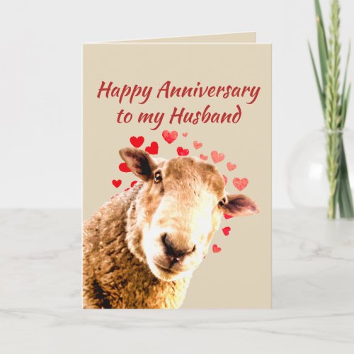 Romantic Anniversary Funny Sheep Animal Humor Holiday Card
