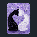 Romantic Anniversary Magnet with Couple Cat<br><div class="desc">Beautiful Love Romantic Cat Couple Anniversary Magnets - Painting - Customizable - or Choose / Add Your Unique Text - Name / Colors / Font / Size / Elements - Image / more - Make Your Special Gift - Resize and move or remove and add elements / text with customization...</div>