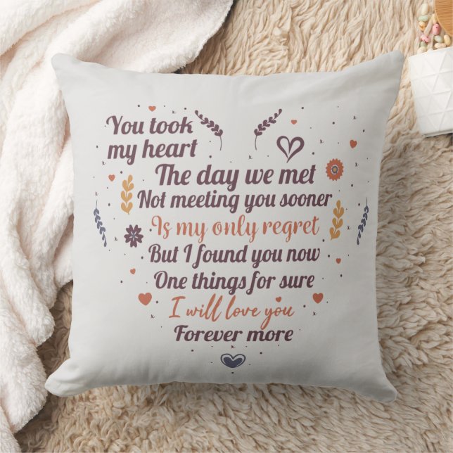 Romantic Anniversary or love poem word art  Throw Pillow (Blanket)