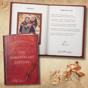 Romantic Anniversary Poem Storybook Couple Photo Card