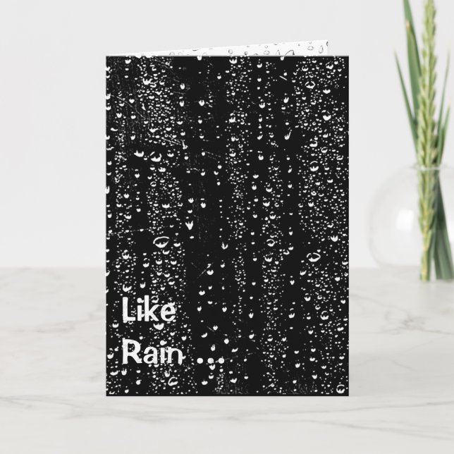 Romantic Anniversary Rain Drops Card (Front)