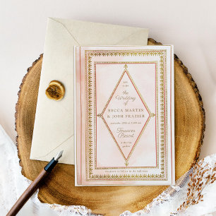 Romantic Antique Book Blush Wedding Invitation