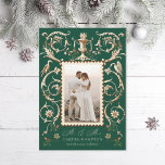 Romantic Antique Embellishment Holiday Marriage<br><div class="desc">Customize with your greeting or message for the holiday season. Designed for newlyweds with "mr and mrs" which can be deleted in the full editor</div>