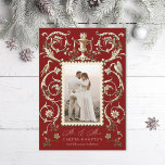 Romantic Antique Embellishment Holiday Marriage Card<br><div class="desc">Customize with your greeting or message for the holiday season. Designed for newlyweds with "mr and mrs" which can be deleted in the full editor</div>