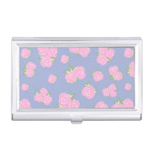 Romantic Antique Rose Design Business Card Case