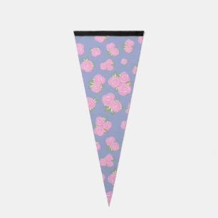 Romantic Antique Rose Design Pennant Flag