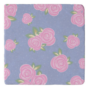 Romantic Antique Rose Design Trivet