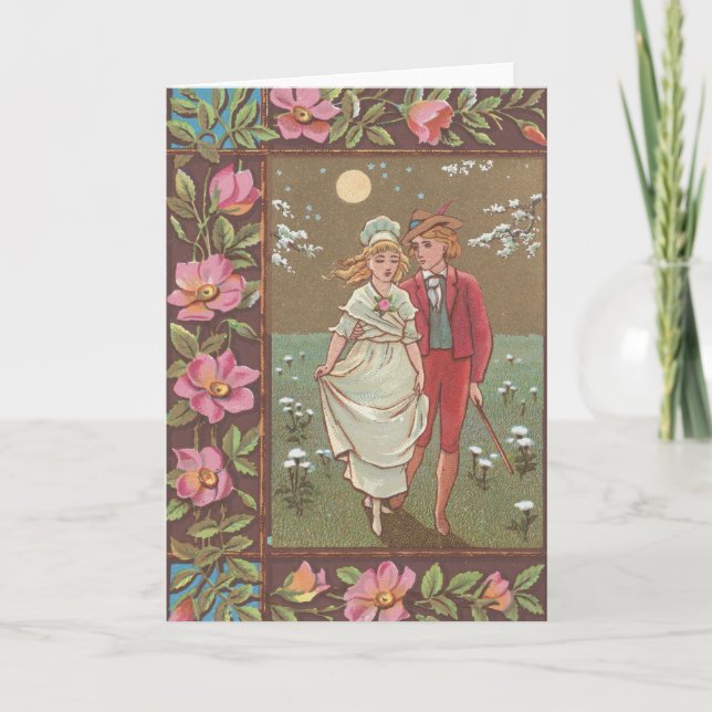 Romantic Antique Saint Valentine's Day Card, 1876 Card (Front)