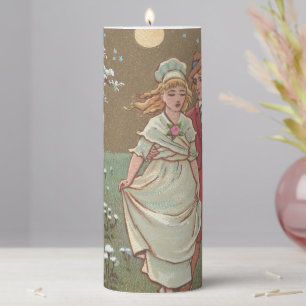 Romantic Antique Saint Valentine's Day Card, 1876 Pillar Candle