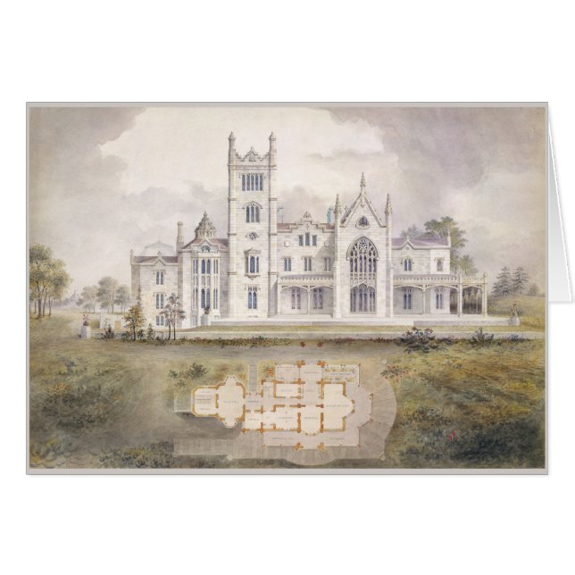 Romantic Architecture Watercolor Elegant Blank (Front Horizontal)