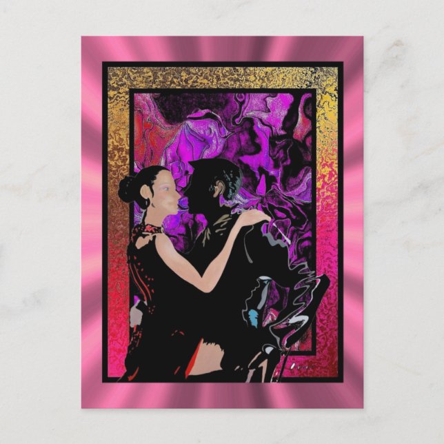 Romantic Art Deco style dancers Postcard (Front)