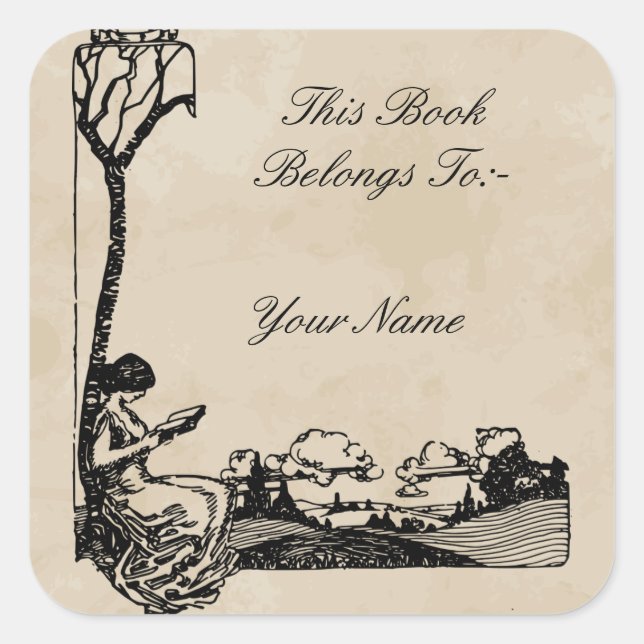 Romantic Art Nouveau Bookplate to Personalize (Front)