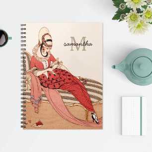 Romantic Art Nouveau Fashion Monogram Notebook