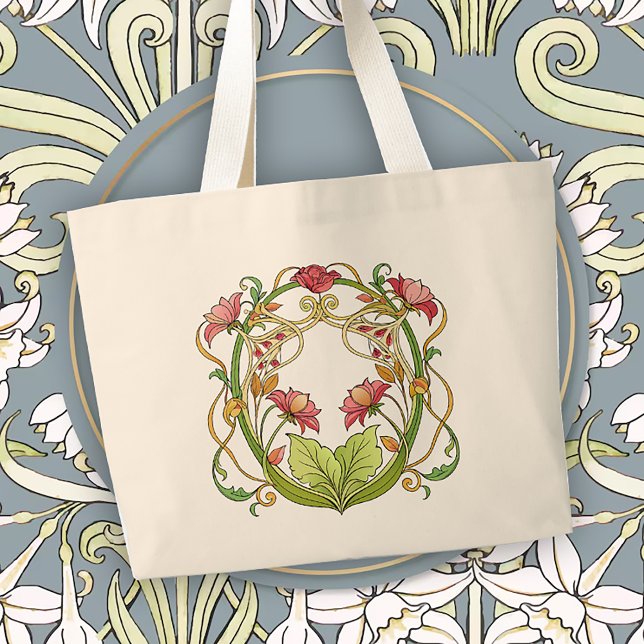 Romantic Art Nouveau Home Accent Large Tote Bag (Creator Uploaded)