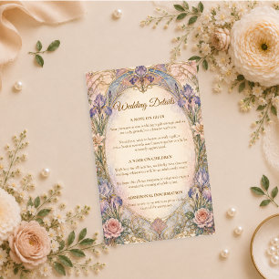 Romantic Art Nouveau Iris Wedding Enclosure Card