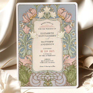 Romantic Art Nouveau Spring Wedding Invitation