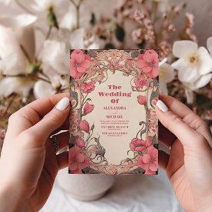 Romantic  Art Nouveau Wedding Invitation