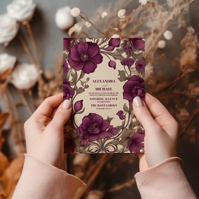 Romantic  Art Nouveau Wedding Invitation (Creator Uploaded)