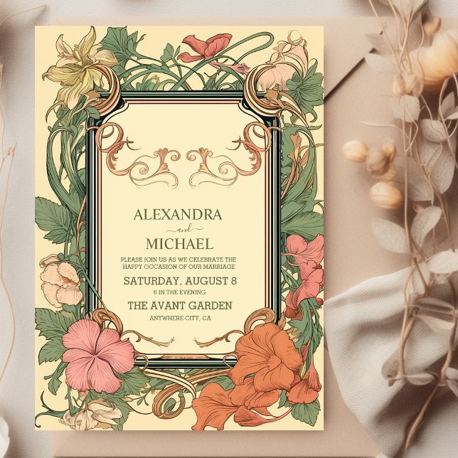 Romantic  Art Nouveau Wedding Invitation (Creator Uploaded)