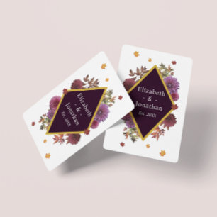 Romantic Autumn Dahlia Poker Cards