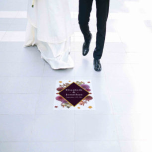 Romantic Autumn Dahlia Wedding Floor Decals