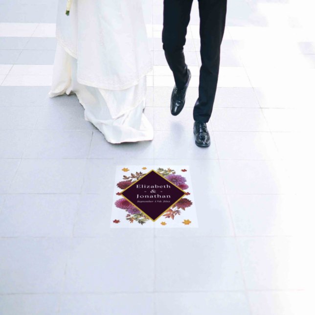 Romantic Autumn Dahlia Wedding Floor Decals (Wedding)