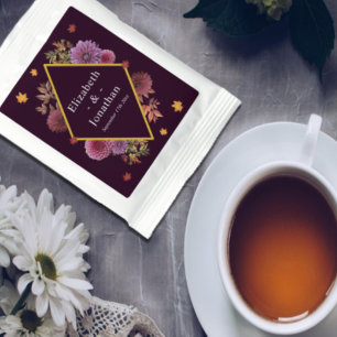 Romantic Autumn Dahlia Wedding Hot Chocolate Drink Mix