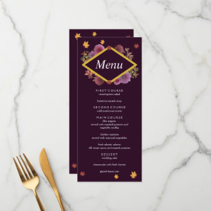Romantic Autumn Dahlia Wedding Menu