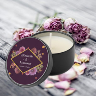 Romantic Autumn Dahlia Wedding Mini Candle Favors