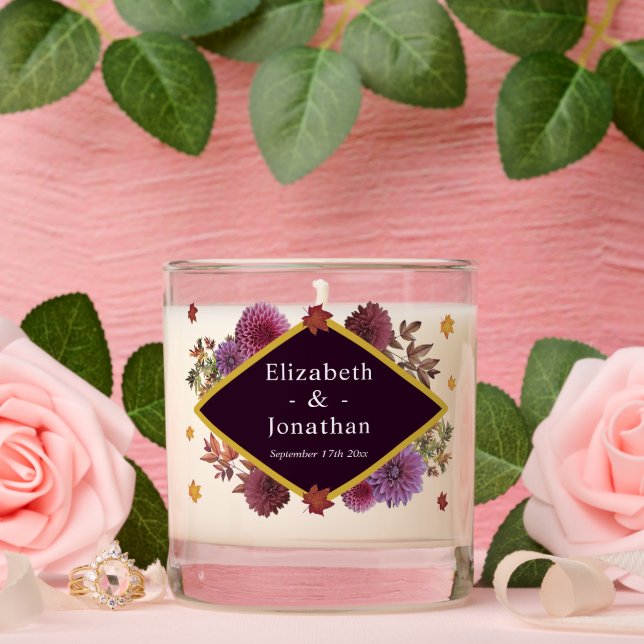 Romantic Autumn Dahlia Wedding Scented Candle (Wedding)