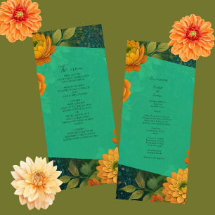 romantic autumn floral wedding menu & program