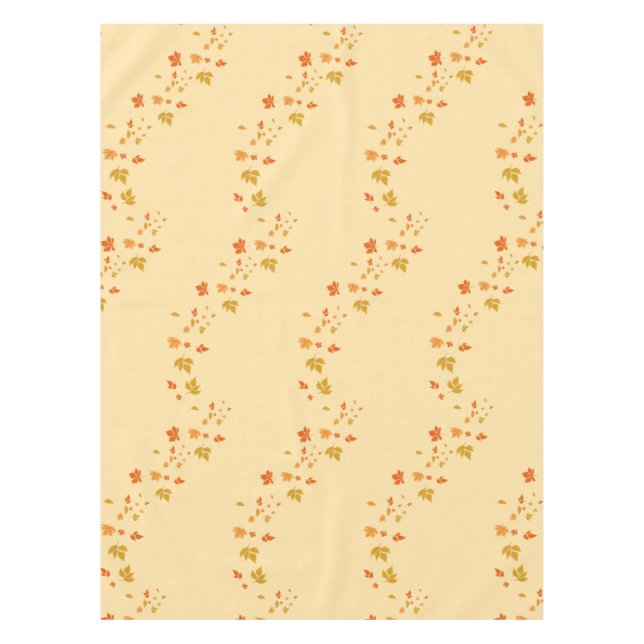romantic Autumn Leaves ivory Tablecloth (Front)